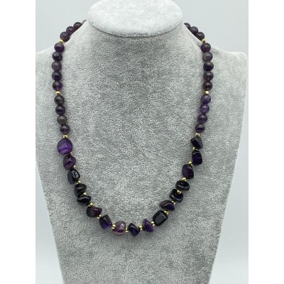 AMETİST  DOĞAL TAŞ TASARIM KOLYE