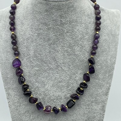 AMETİST  DOĞAL TAŞ TASARIM KOLYE