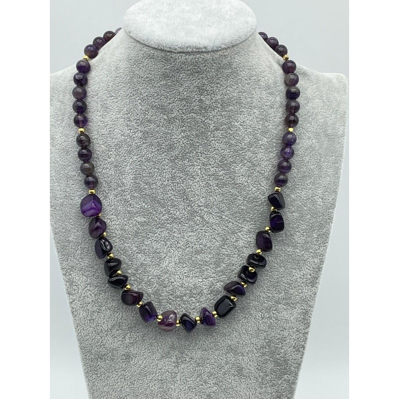 AMETİST  DOĞAL TAŞ TASARIM KOLYE