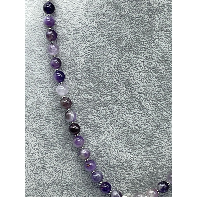 AMETİST DOĞAL TAŞ GÜMÜŞ UÇLU TASARIM KOLYE