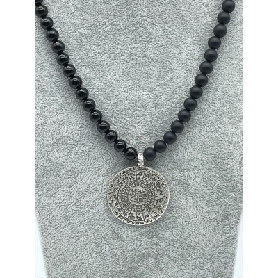 ONİKS DOĞAL TAŞ TASARIM KOLYE - GÜMÜŞ KAPLAMA DETAY