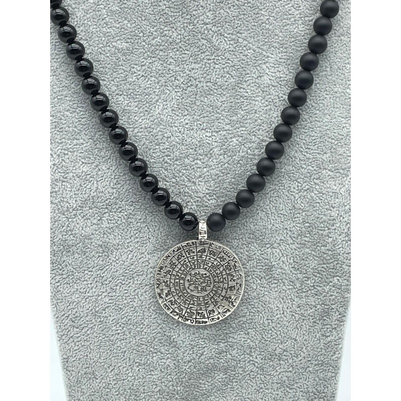 ONİKS DOĞAL TAŞ TASARIM KOLYE - GÜMÜŞ KAPLAMA DETAY