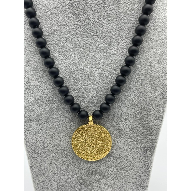 ONİKS DOĞAL TAŞ TASARIM KOLYE - ALTIN KAPLAMA DETAY