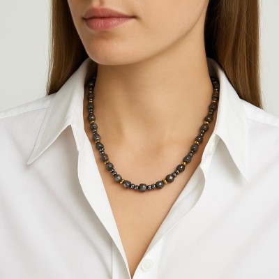 HEMATİT TASARIM KOLYE