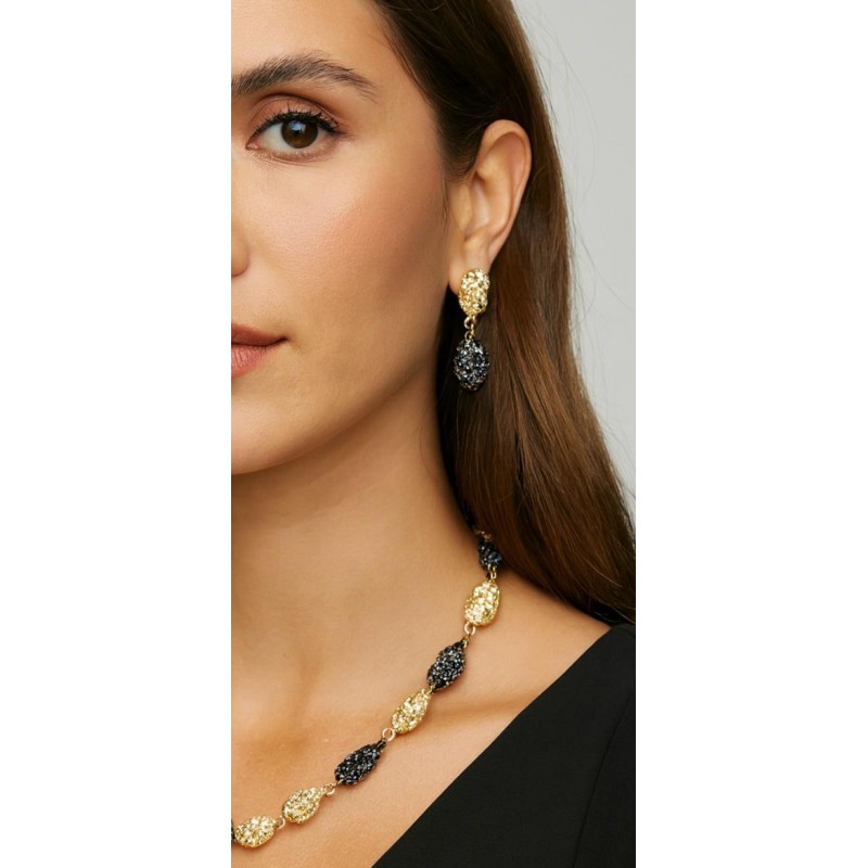 ALTIN - GÜMÜŞ KAPLAMA TASARIM KOLYE - KÜPE SET