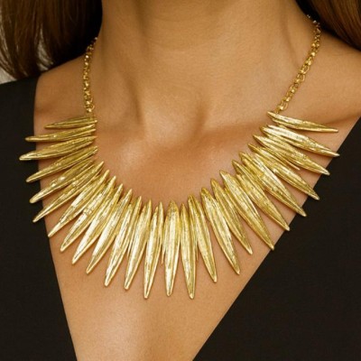 ALTIN KAPLAMA TASARIM KOLYE - KÜPE 