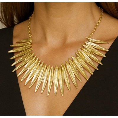 ALTIN KAPLAMA TASARIM KOLYE - KÜPE 