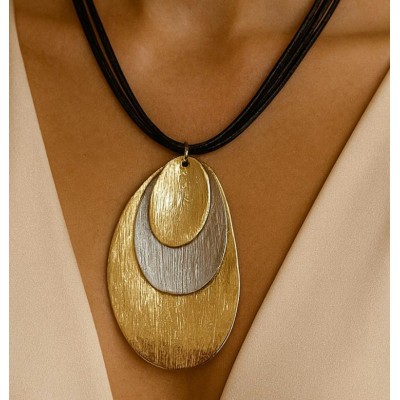 DERİ - ÜÇ KATMANLI KOLYE