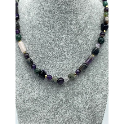 AMETİST - YEŞİM DOĞAL TAŞ KOLYE