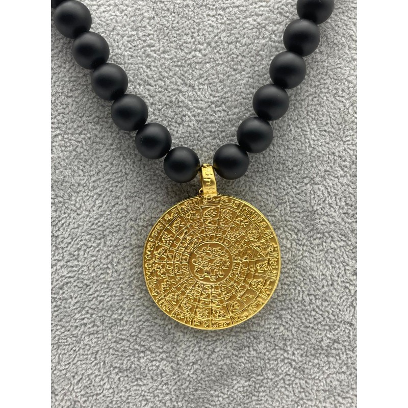 ONİKS DOĞAL TAŞ TASARIM KOLYE - ALTIN KAPLAMA DETAY