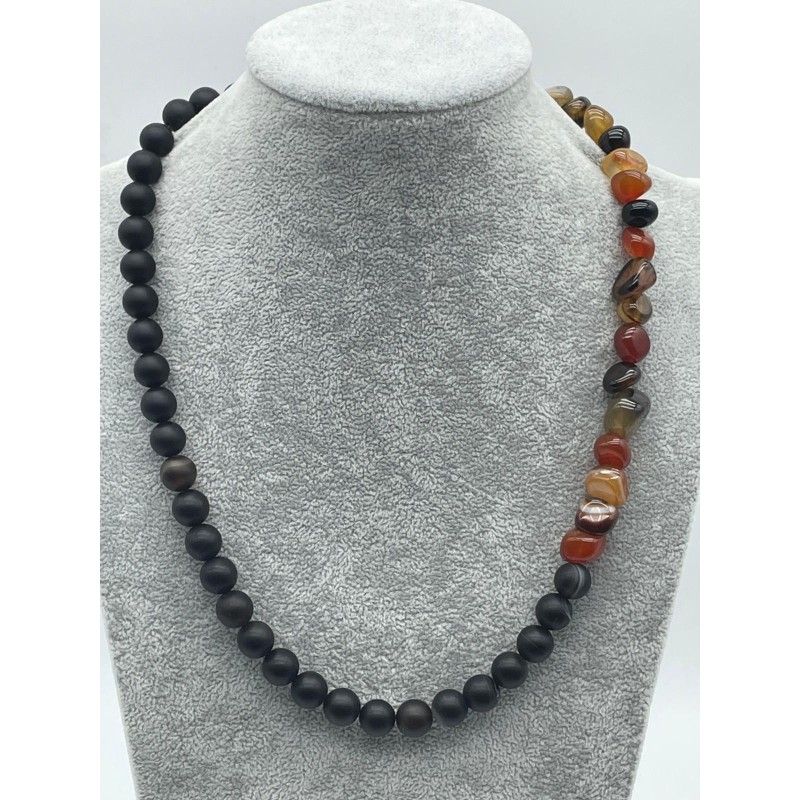 ONİKS - AKİK TEKLİ TASARIM KOLYE