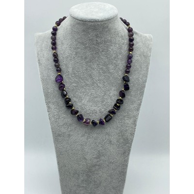 AMETİST  DOĞAL TAŞ TASARIM KOLYE