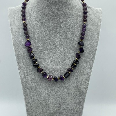 AMETİST  DOĞAL TAŞ TASARIM KOLYE