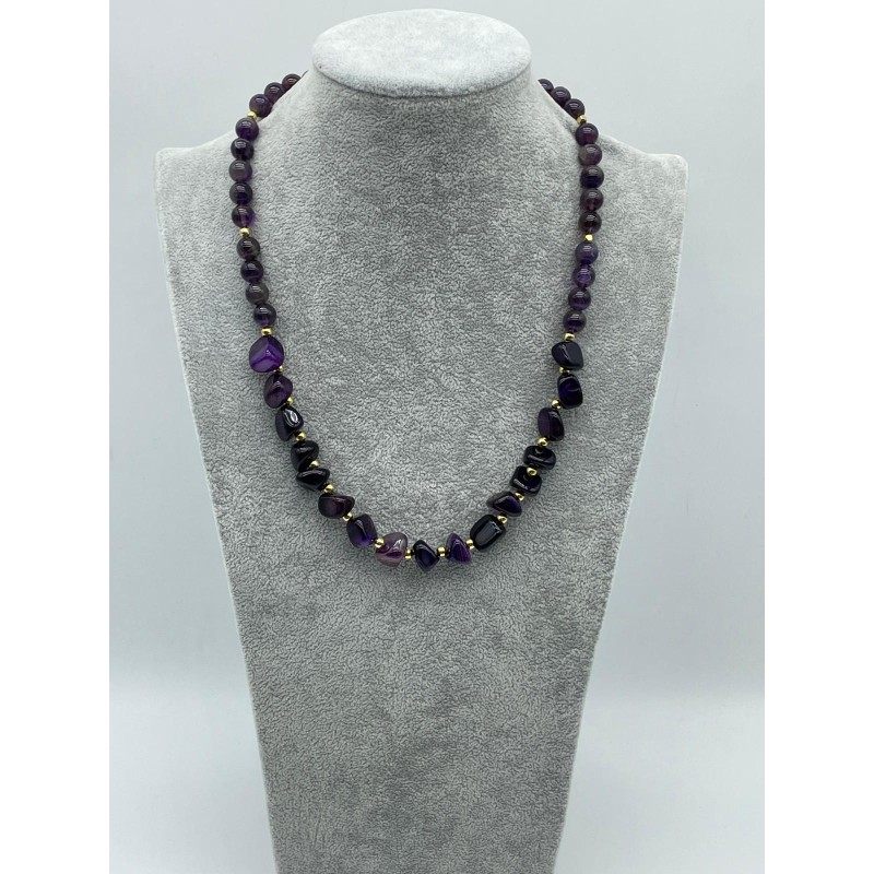 AMETİST  DOĞAL TAŞ TASARIM KOLYE