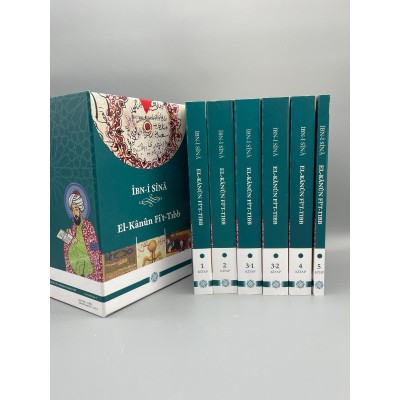 El Kanun Fit Tıbb, İbn Sina, 6 Cilt Takım Kutulu Toplam 3422 Sayfa
