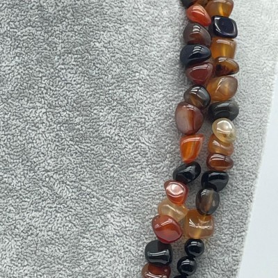 ONİKS - AKİK TAŞI İKİLİ TASARIM KOLYE