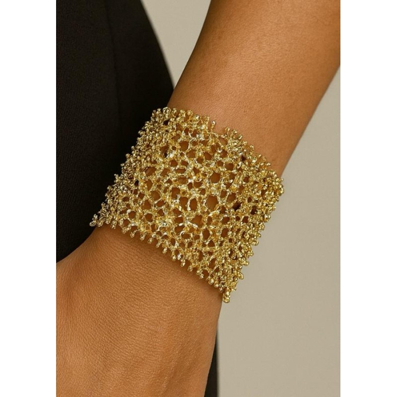 ALTIN KAPLAMA FİLE ÖRGÜTASARIM BİLEKLİK