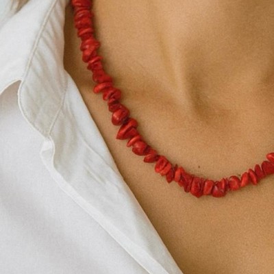 MERCAN DOĞAL TAŞ KOLYE