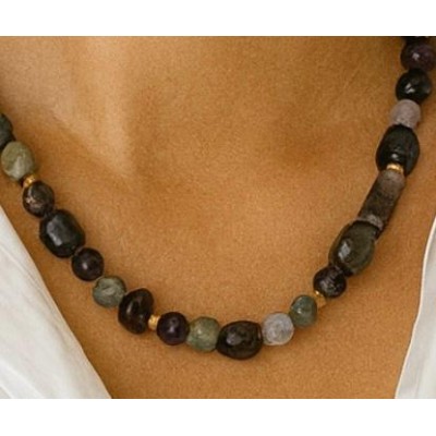 AMETİST - YEŞİM DOĞAL TAŞ KOLYE