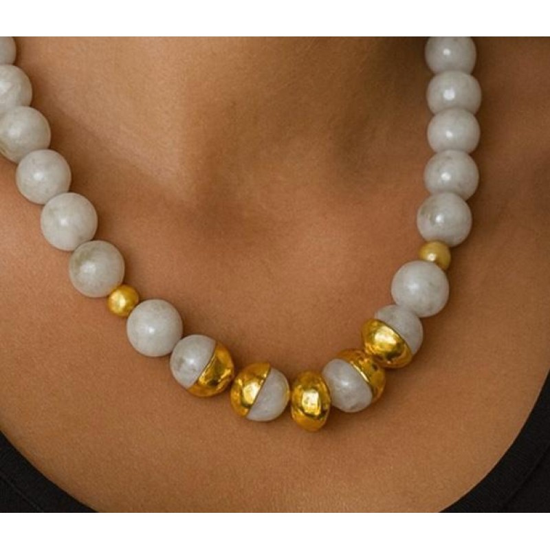 AY TAŞI DOĞAL TAŞ TASARIM KOLYE