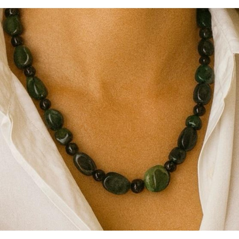 YEŞİM TAŞI  - ONİKS DETAY TASARIM KOLYE