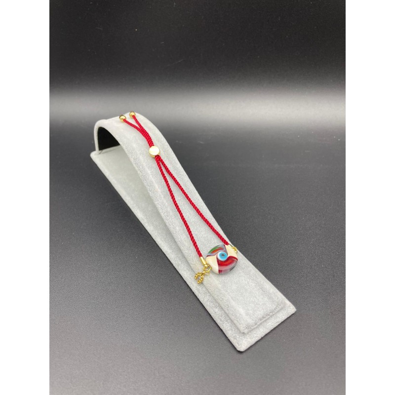 MURANO CAM BİLEKLİK -NAZAR- BORDO