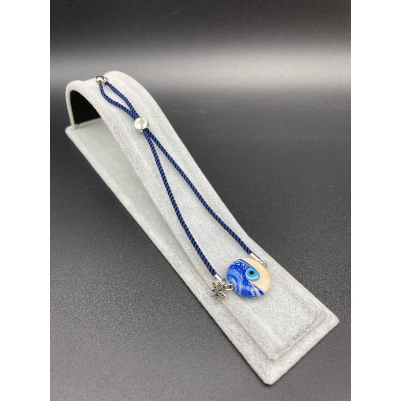 MURANO CAM BİLEKLİK -NAZAR- LACİVERT