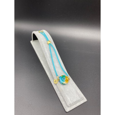 MURANO CAM BİLEKLİK -NAZAR- TURKUAZ