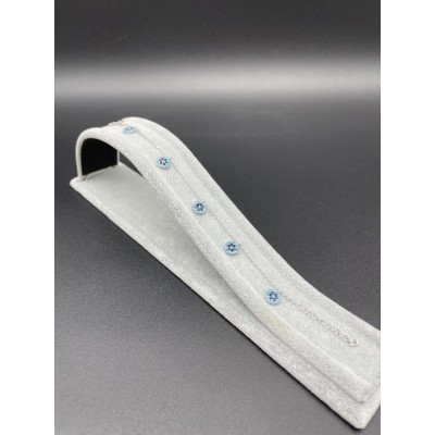 NAZAR BONCUKLU TAŞLI GÜMÜŞ BİLEKLİK - AÇIK MAVİ