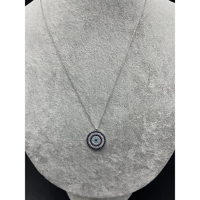 NAZAR BONCUKLU KOLYE - KOYU MAVİ - TAŞ