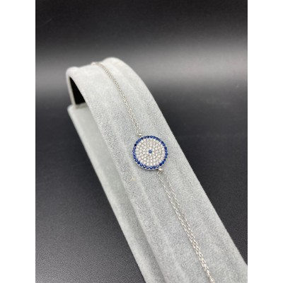 NAZAR BONCUKLU BİLEKLİK - LACİVERT - TAŞ