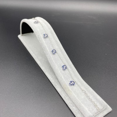 FATMA ANA ELİ - SIRALI GÜMÜŞ BİLEKLİK - KOYU MAVİ