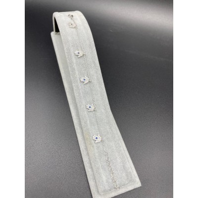 FATMA ANA ELİ - SIRALI GÜMÜŞ BİLEKLİK - TAŞ