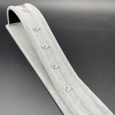 FATMA ANA ELİ - SIRALI GÜMÜŞ BİLEKLİK - TAŞ