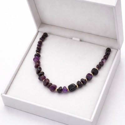 AMETİST  DOĞAL TAŞ TASARIM KOLYE