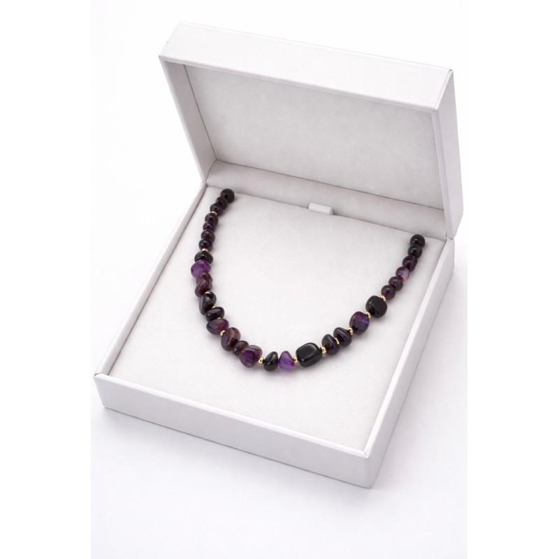 AMETİST  DOĞAL TAŞ TASARIM KOLYE