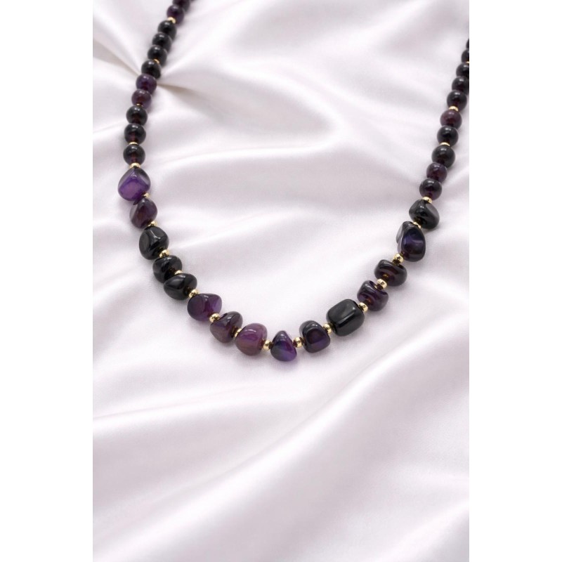 AMETİST  DOĞAL TAŞ TASARIM KOLYE