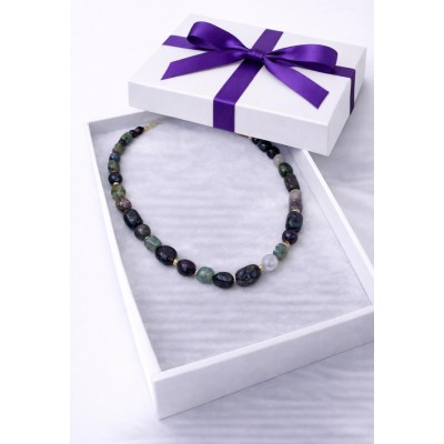 AMETİST - YEŞİM DOĞAL TAŞ KOLYE