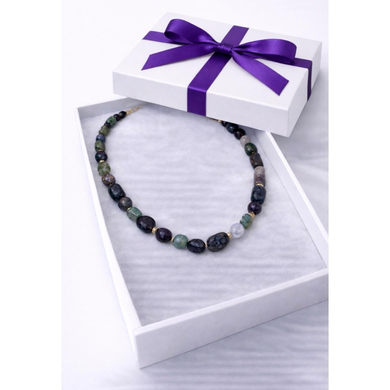 AMETİST - YEŞİM DOĞAL TAŞ KOLYE