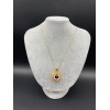MURANO TEK UÇLU KOLYE -SARI-BEYAZ-GOLD