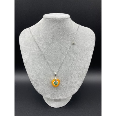 MURANO TEK UÇLU KOLYE - SARI-YEŞİL