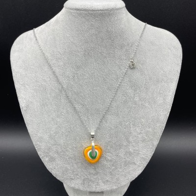 MURANO TEK UÇLU KOLYE - SARI-YEŞİL