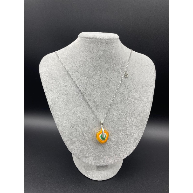 MURANO TEK UÇLU KOLYE - SARI-YEŞİL