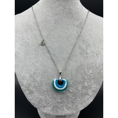 MURANO TEK UÇLU KOLYE - TURKUAZ - NAZAR