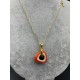 MURANO TEK UÇLU KOLYE - TURUNCU-BEYAZ-GOLD MURANO TEK UÇLU KOLYE - TURUNCU-BEYAZ-GOLD