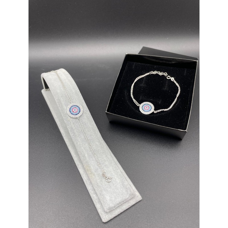 NAZAR BONCUKLU BİLEKLİK - BÜYÜK- RENKLİ TAŞ