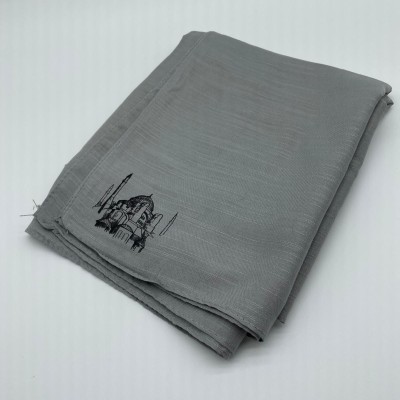 AYASOFYA BASKILI ŞAL  - GRİ RENK (ÖZEL TASARIM)