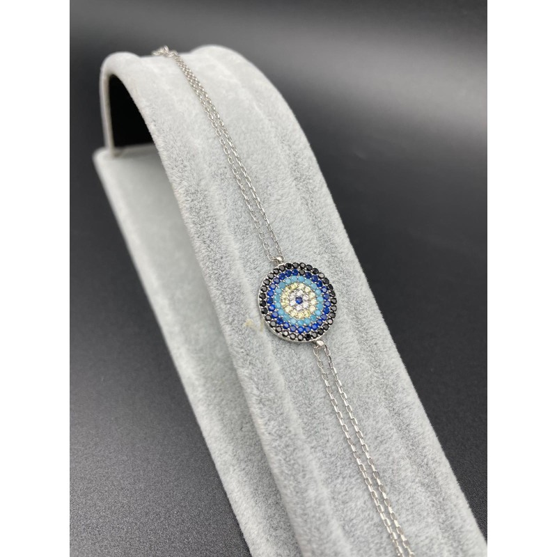 NAZAR BONCUKLU BİLEKLİK - BÜYÜK-SİYAH-MAVİ