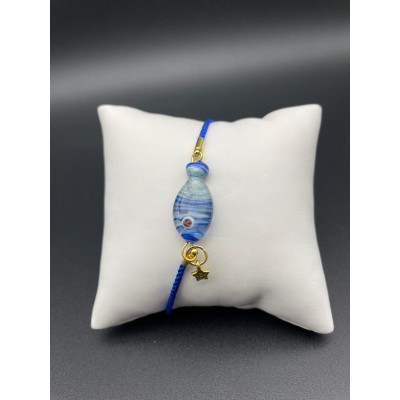 MURANO CAM BİLEKLİK - KOYU MAVİ