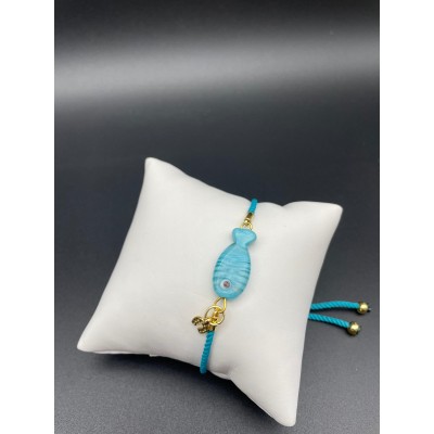 MURANO CAM BİLEKLİK - MAVİ- BALIK 